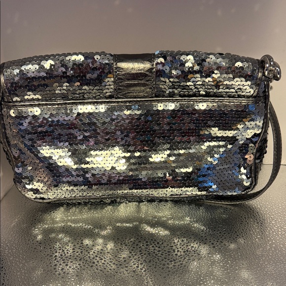 Michael Kors Silver and Black Sequin Crossbody Bag - Picture 4 of 9